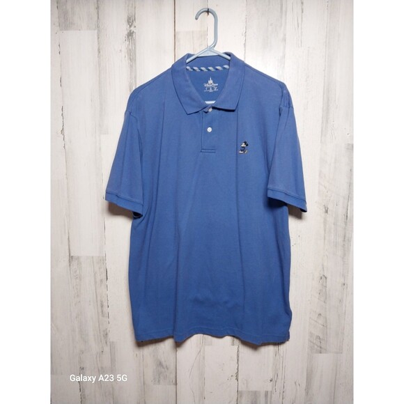 Disney Parks sz Large Blue Polo Golf Shirt Mickey Mouse Embroidered Collared Men - Picture 1 of 6